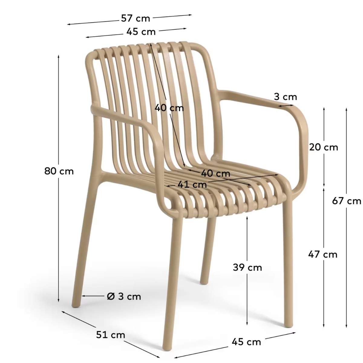 Kave Home Isabellini stackable outdoor chair in terracotta