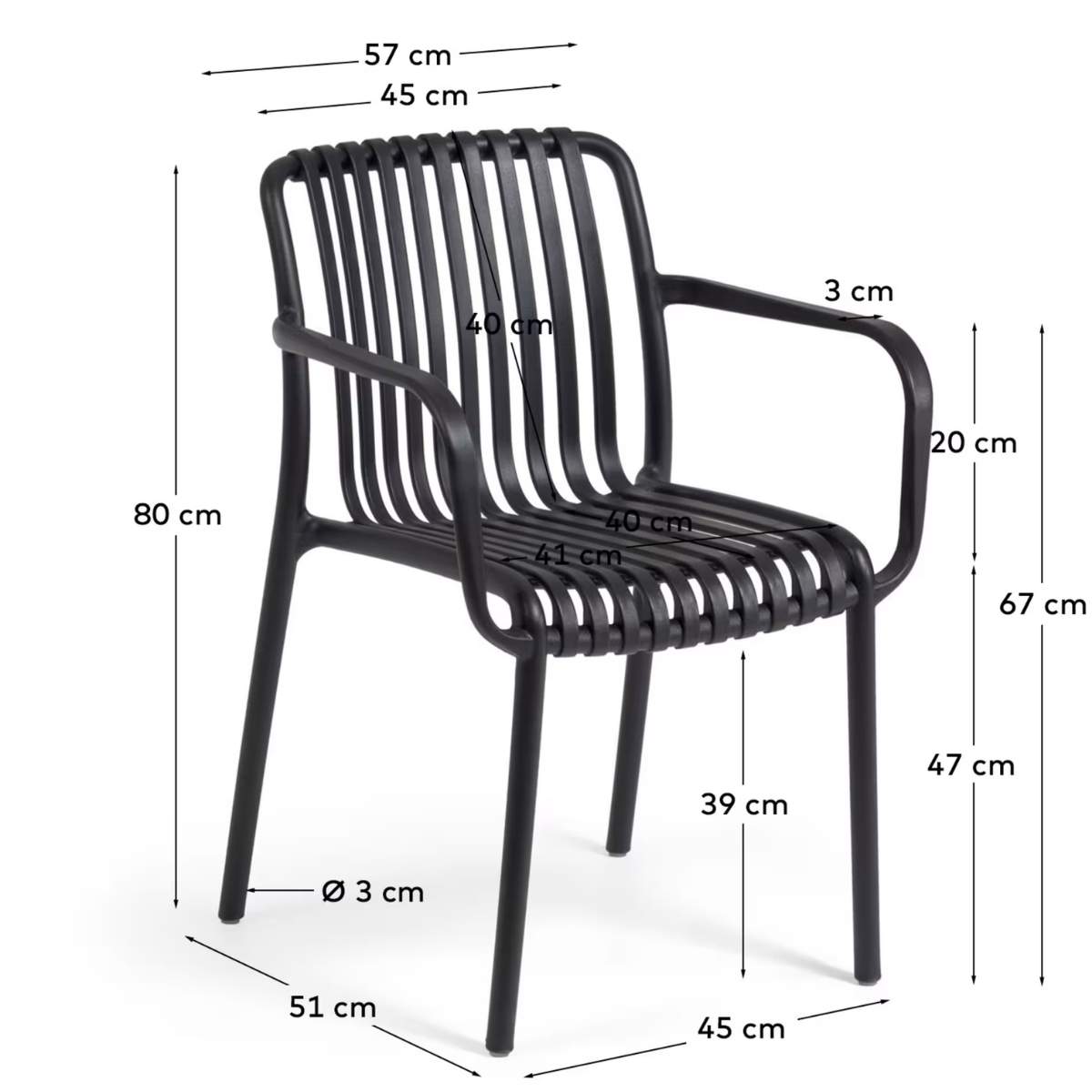 Kave Home Isabellini stackable outdoor chair in terracotta