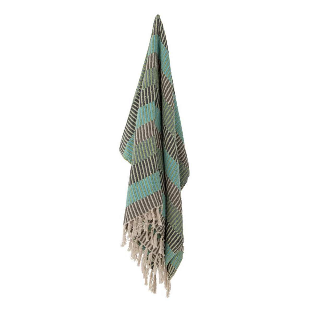 Bloomingville Isnel Throw, Blue, Recycled Cotton