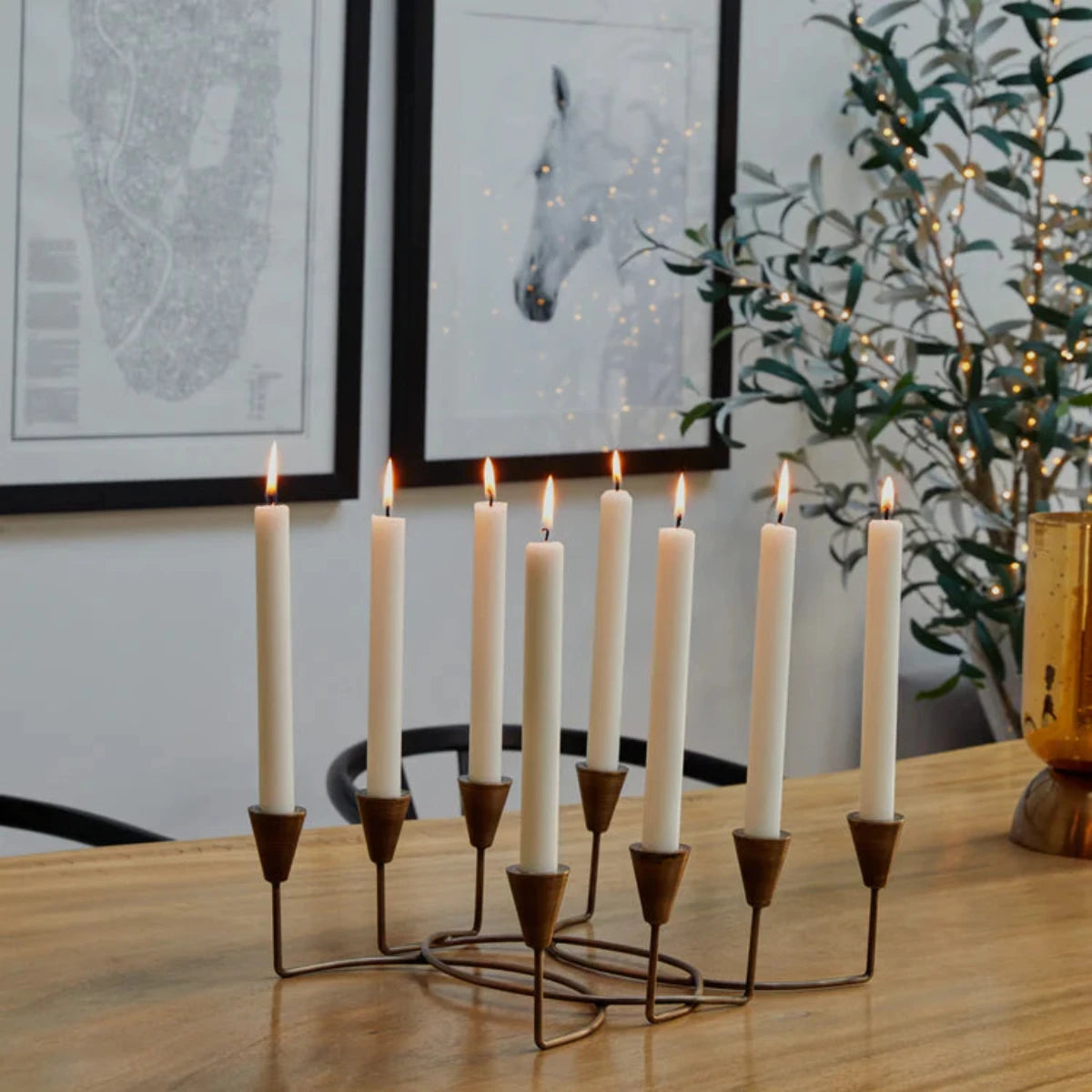 Ivyline Antique Bronze Circular Candle Holder