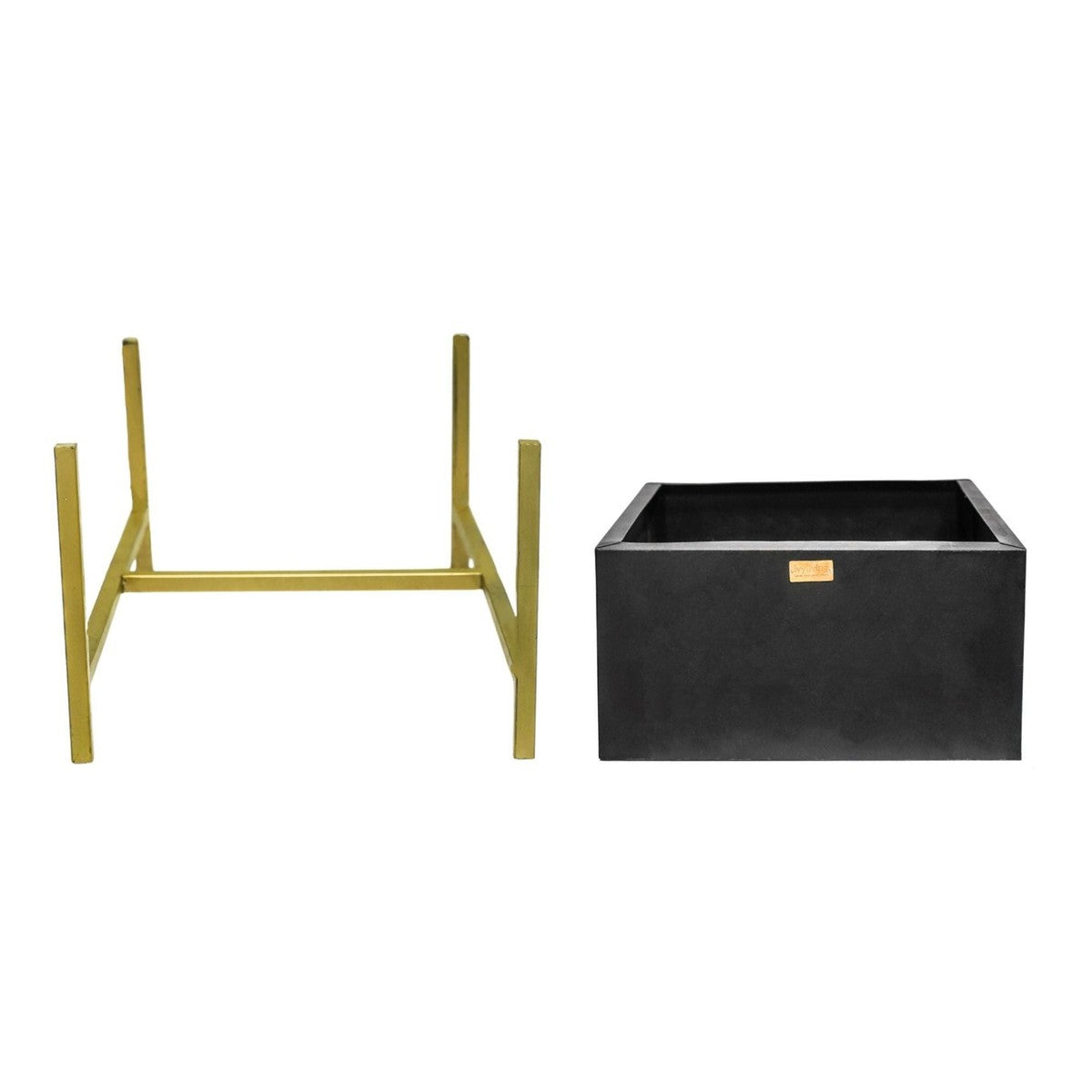 Ivyline Outdoor Orion Fire Pit in Black/Antique Gold Matt