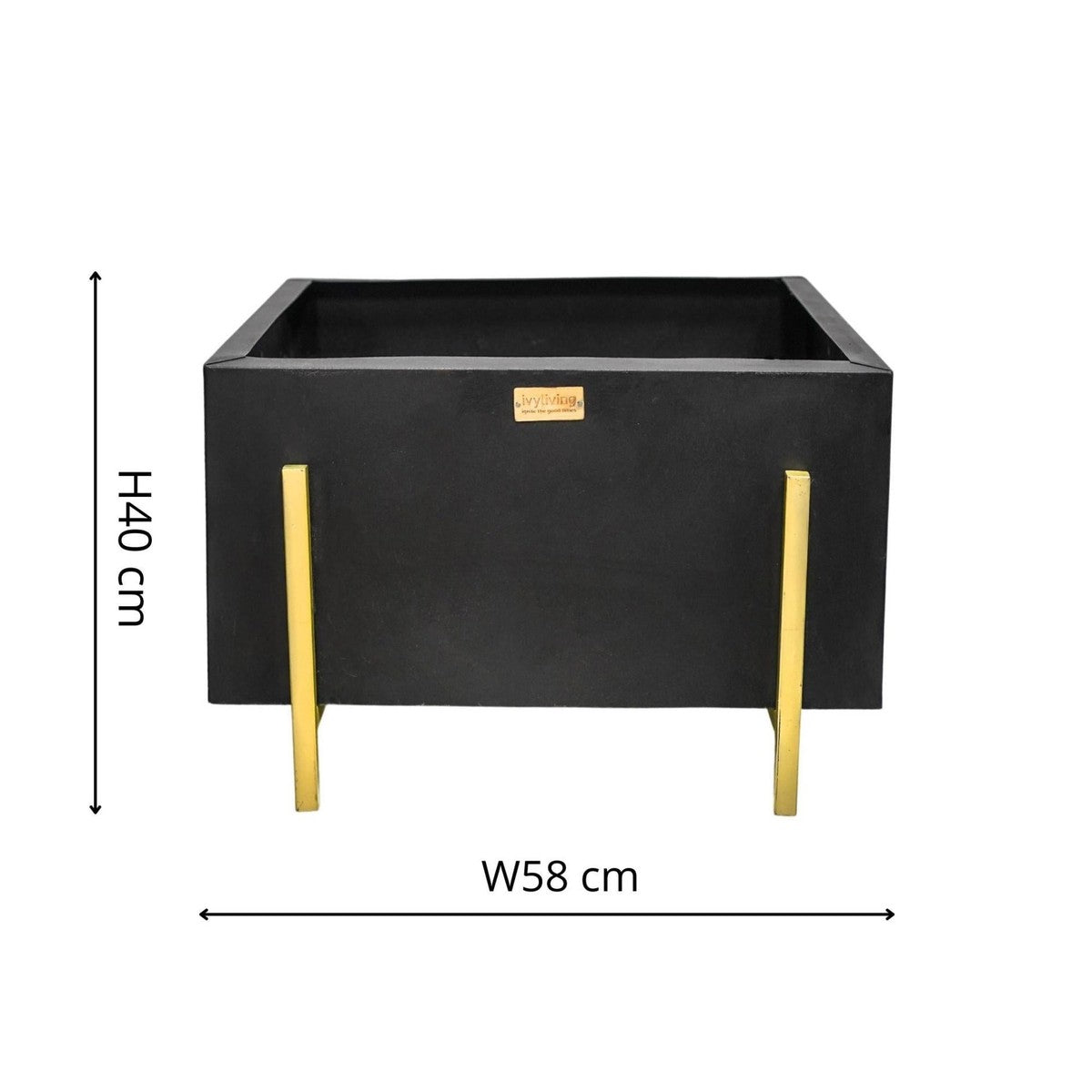 Ivyline Outdoor Orion Fire Pit in Black/Antique Gold Matt