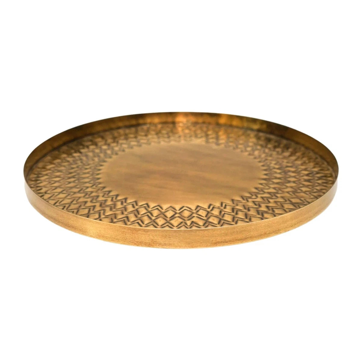 Ivyline Solis Embossed Tray in Gold-Beaumonde