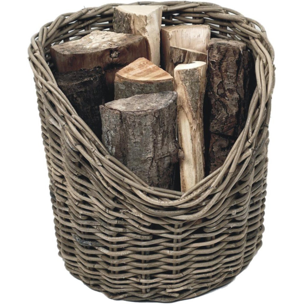 Ivyline Wicker Log Basket Round
