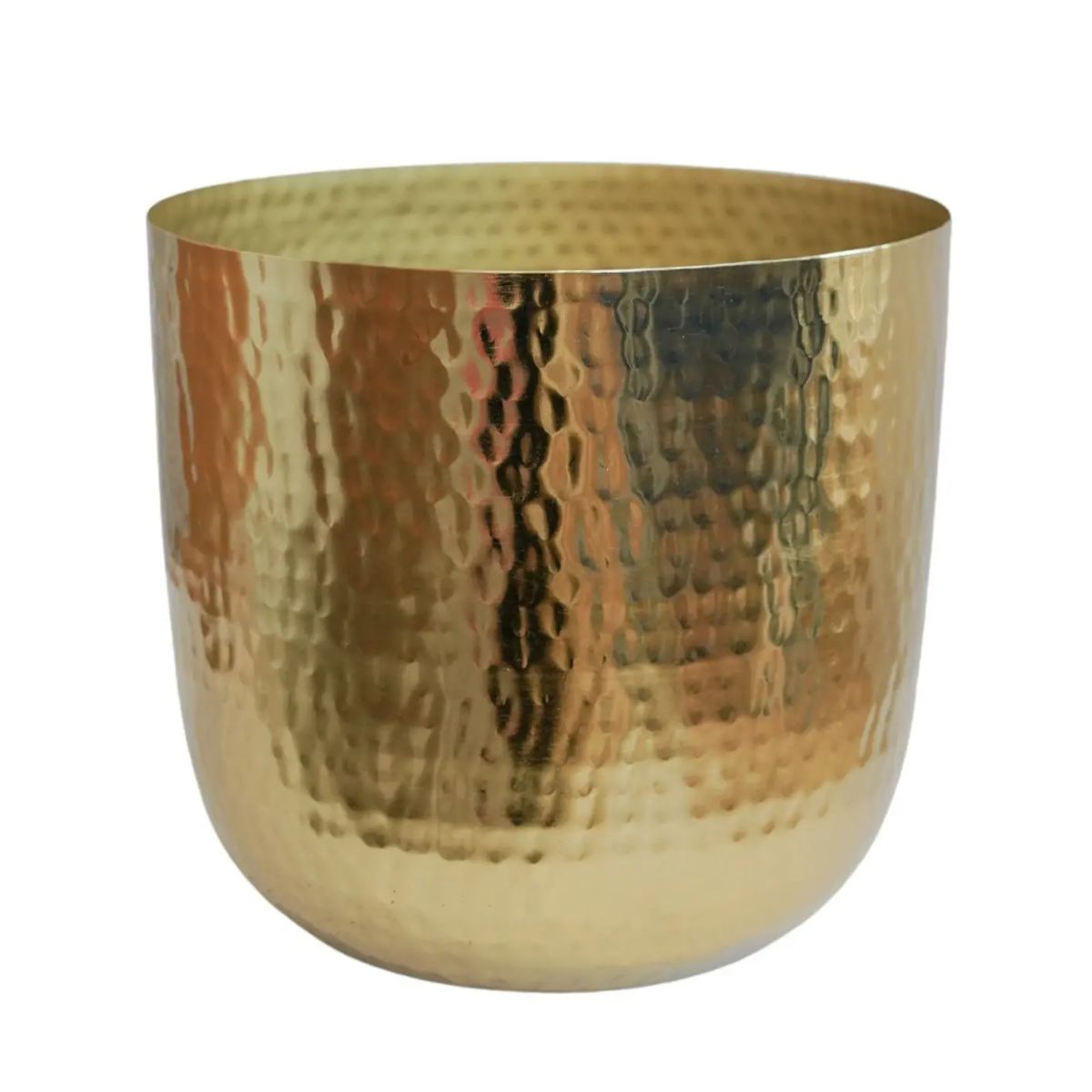 Ivyline Felix Hammered Metal Gold Planter H18cm D20.5cm