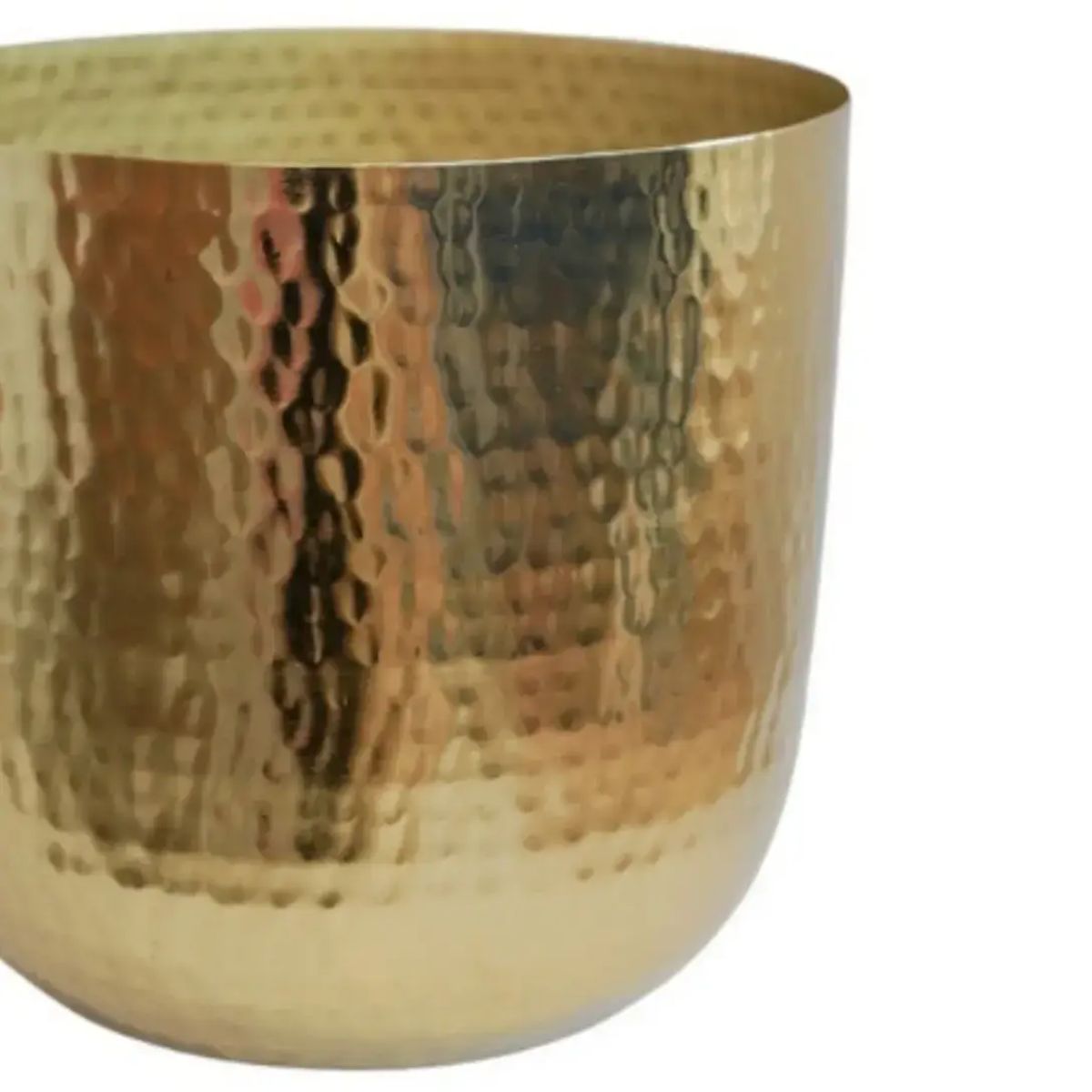 Ivyline Felix Hammered Metal Gold Planter H16cm D18.5cm