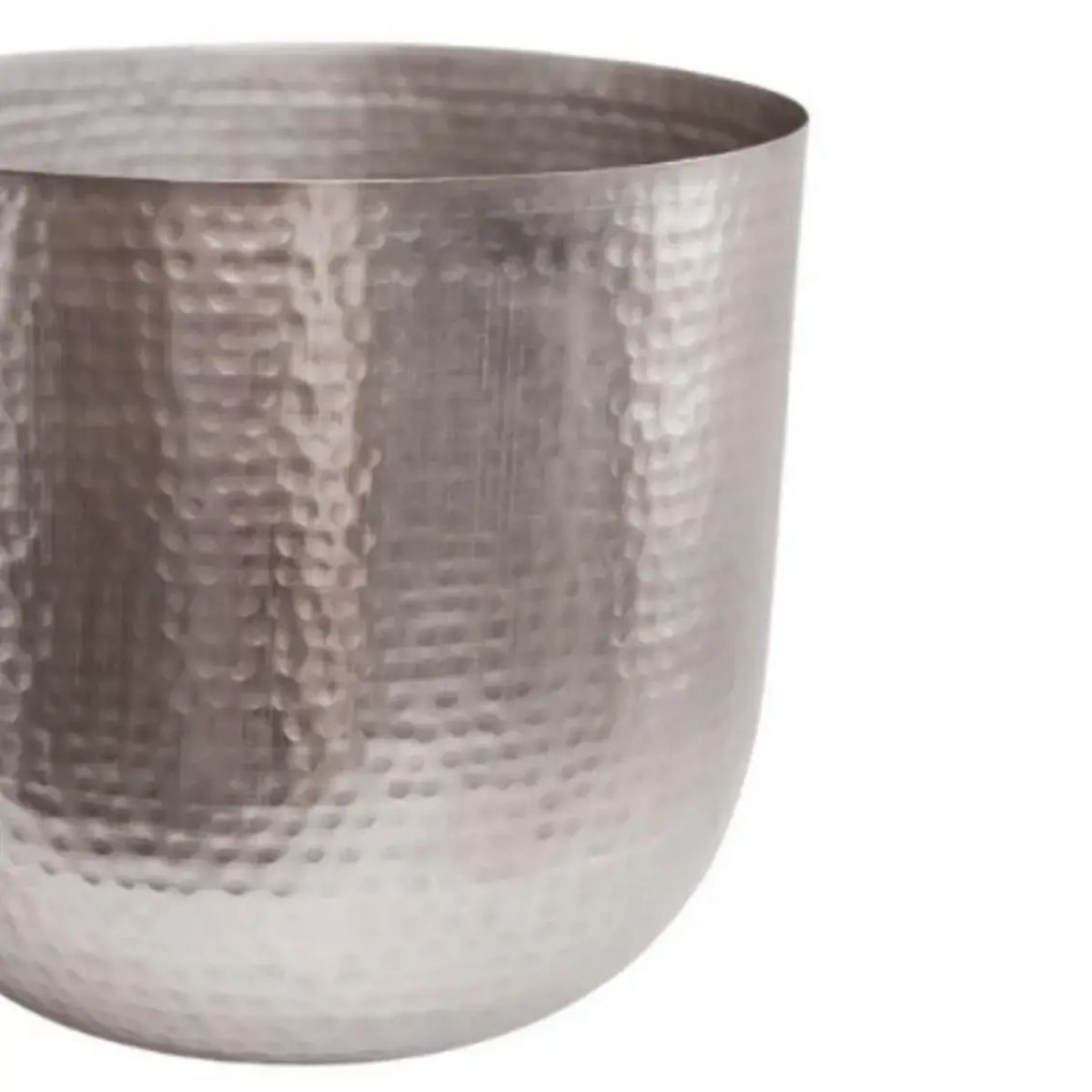 Ivyline Felix Hammered Metal Silver Planter H23cm D25.5cm