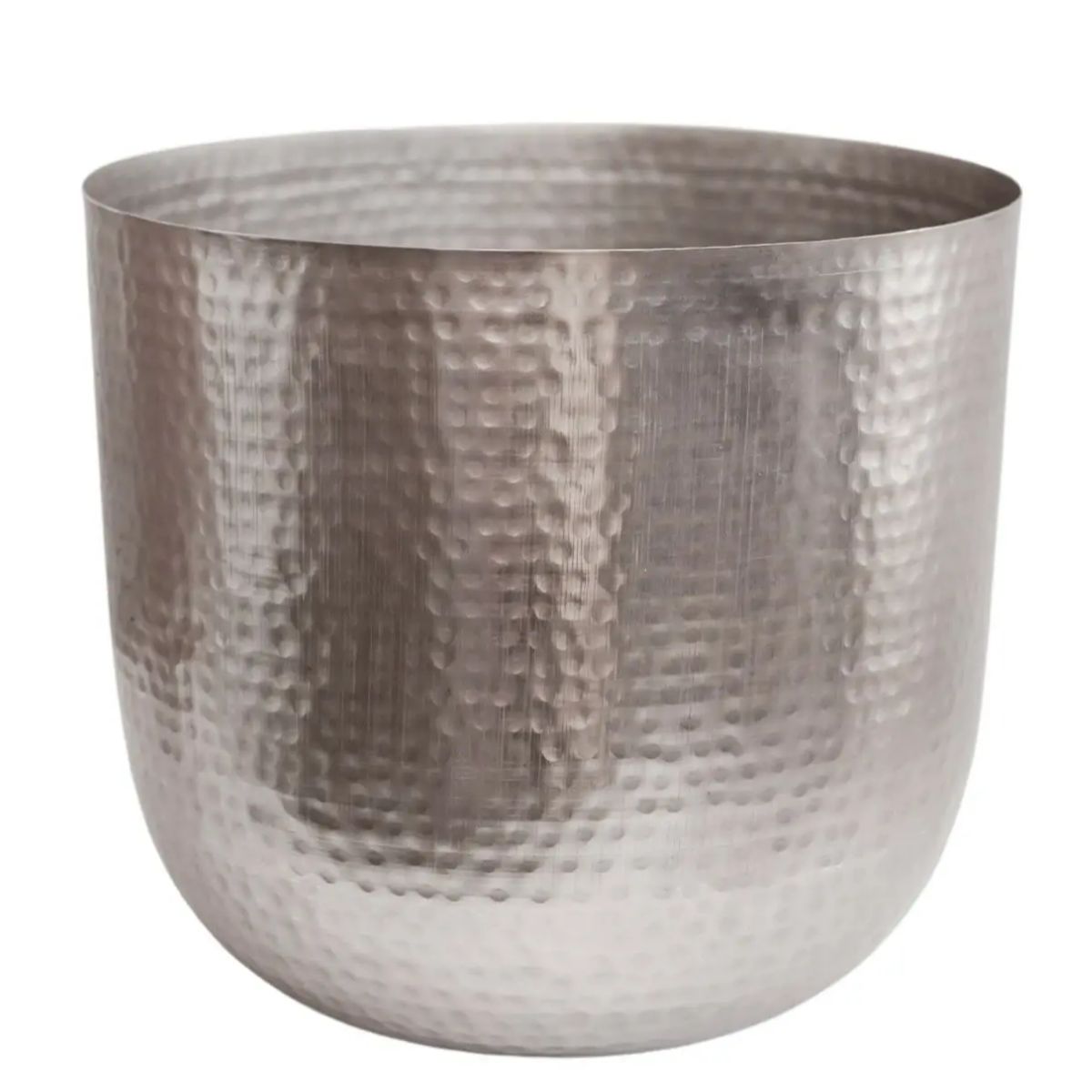 Ivyline Felix Hammered Metal Silver Planter H23cm D25.5cm