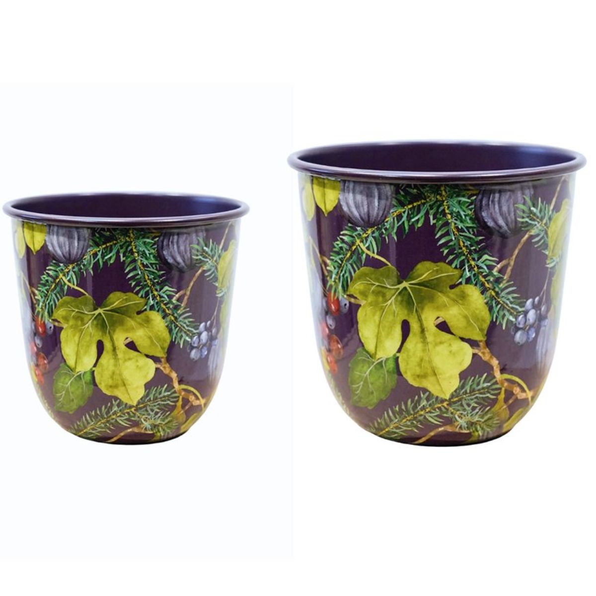 Ivyline Maisie Fig and Berry Metal Planter H18cm D19cm