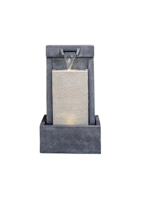 Ivyline Outdoor Contemporary Cube Water Feature Concrete – Beaumonde