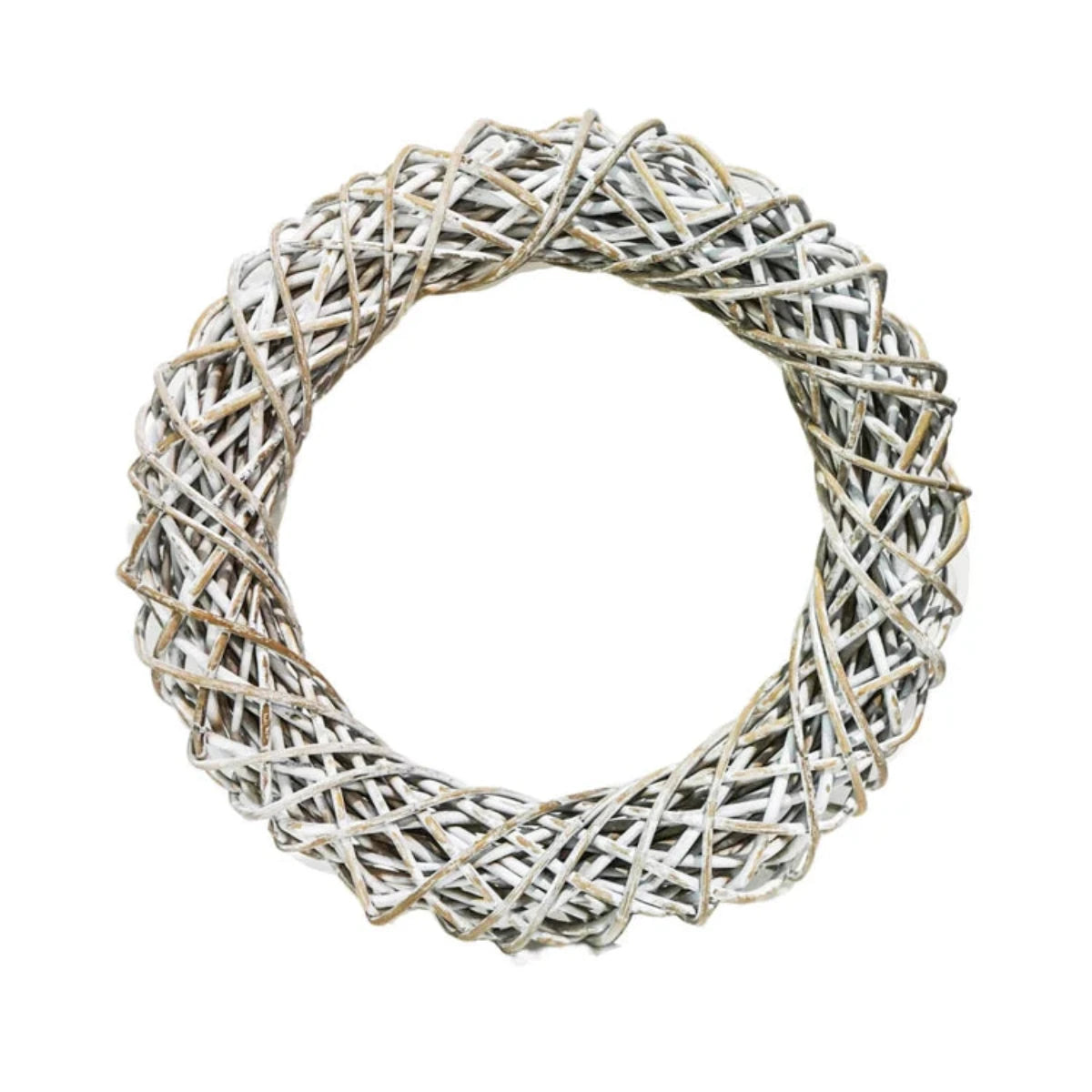 Ivyline Rattan White Wreath White 50cm