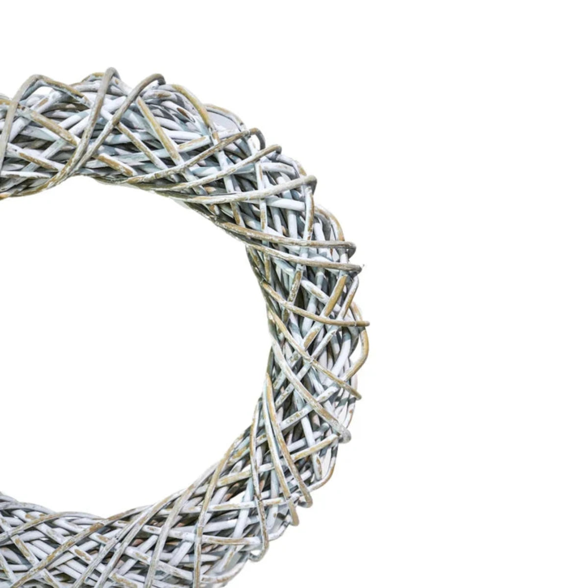 Ivyline Rattan White Wreath White 50cm detail