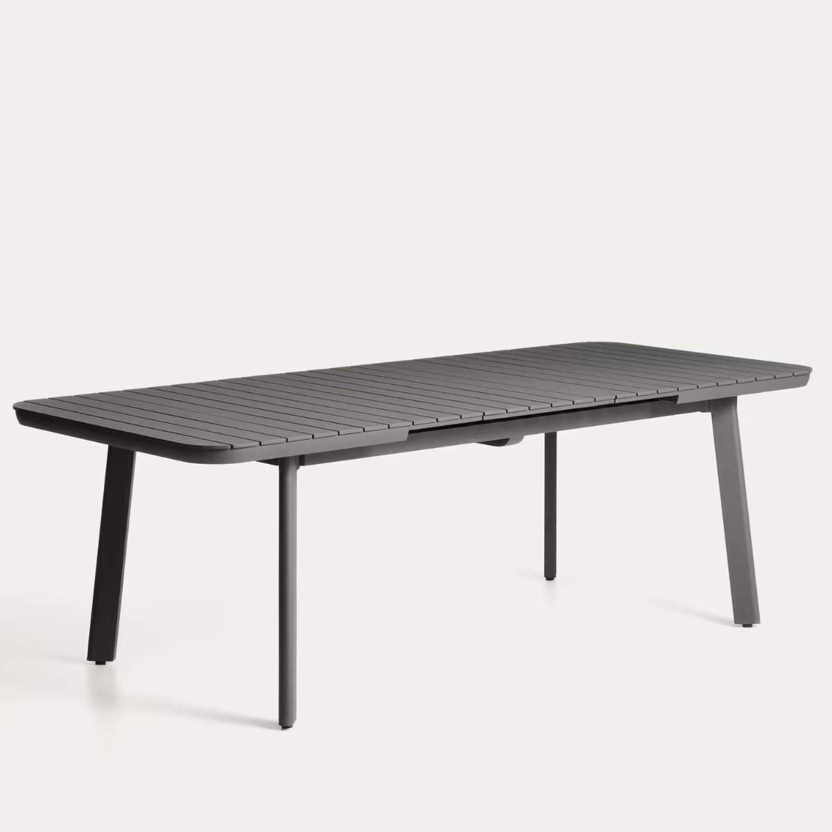 Kave Home Izola extendable outdoor table in aluminium with green finish 185 (235) x 100cm