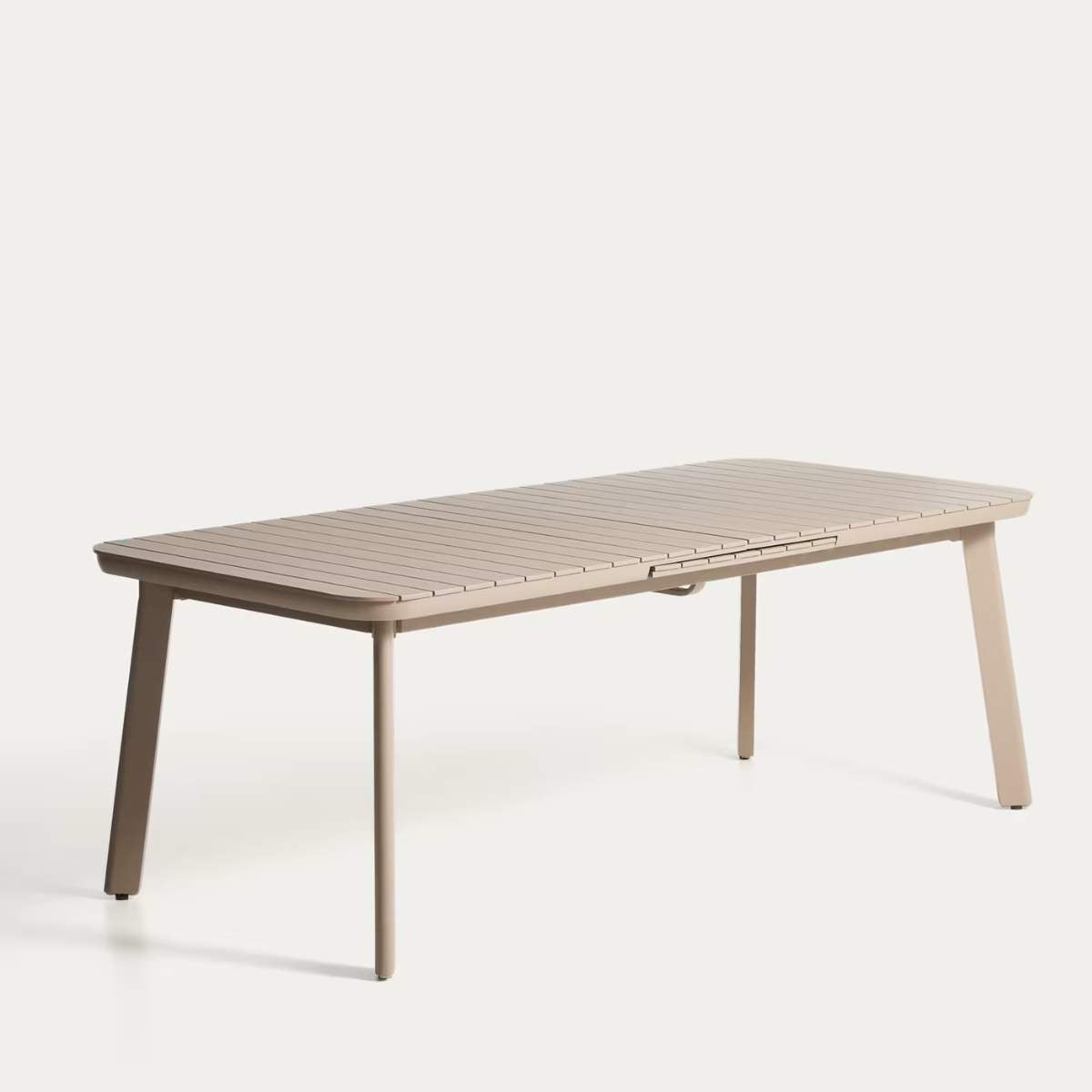 Kave Home Izola extendable outdoor table in aluminium with green finish 220 (280) x 100cm