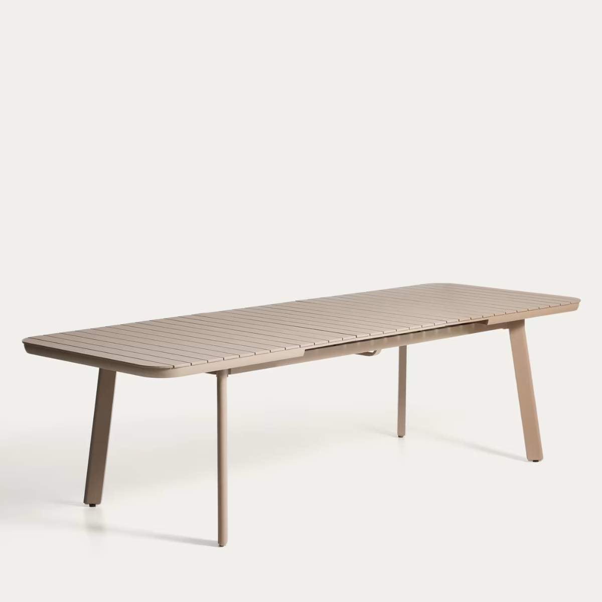 Kave Home Izola extendable outdoor table in aluminium with green finish 220 (280) x 100cm