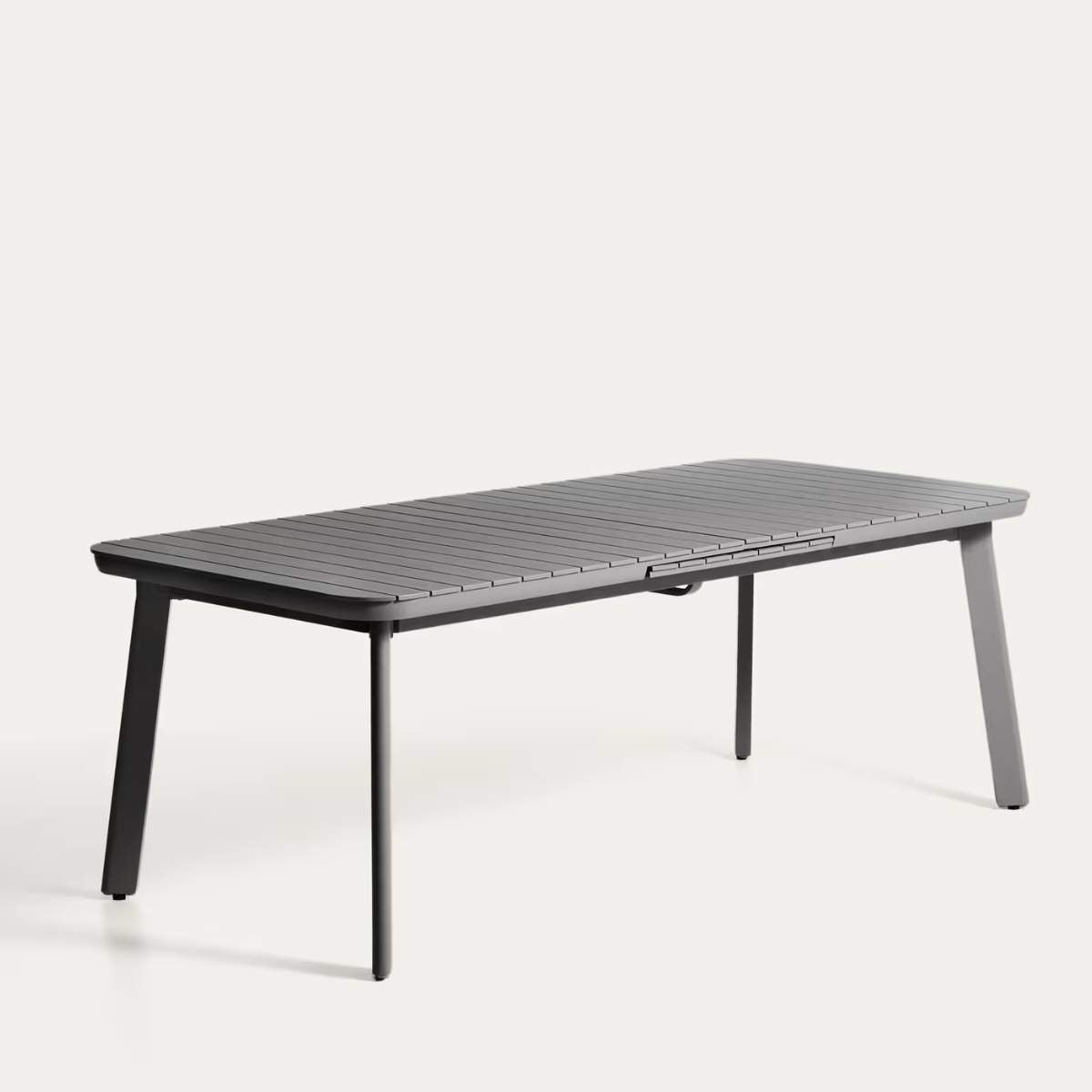Kave Home Izola extendable outdoor table in aluminium with green finish 220 (280) x 100cm