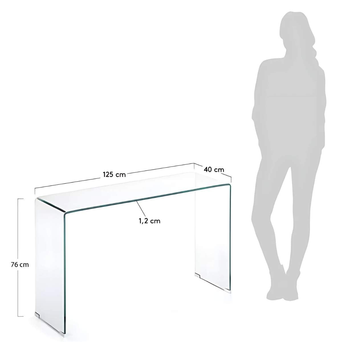 Kave Home Burano Glass Console Table 125 X 40 Cm-Beaumonde