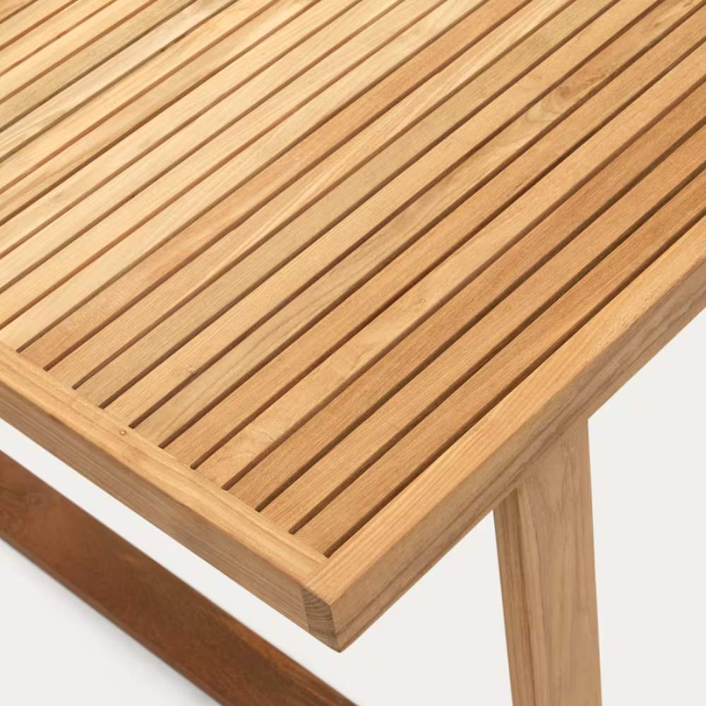 Kave Home Canadell 100% Outdoor Solid Recycled Teak Table, 220 x 100 cm