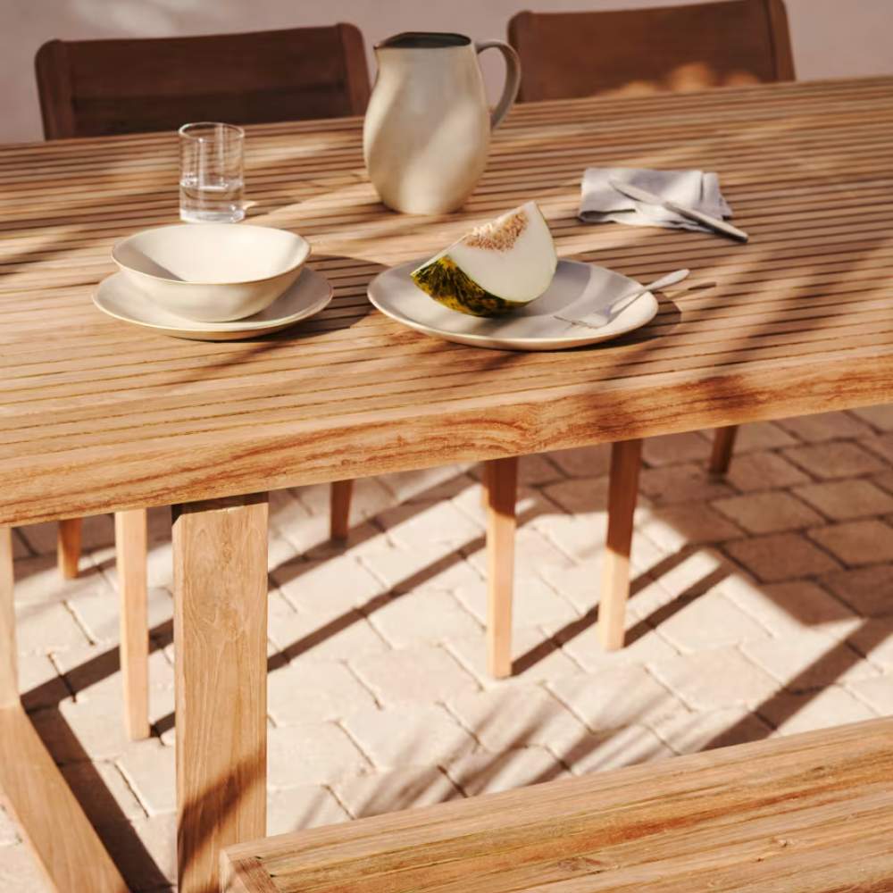 Kave Home Canadell 100% Outdoor Solid Recycled Teak Table, 220 x 100 cm