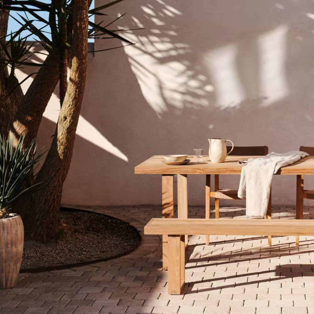 Kave Home Canadell 100% Outdoor Solid Recycled Teak Table, 220 x 100 cm