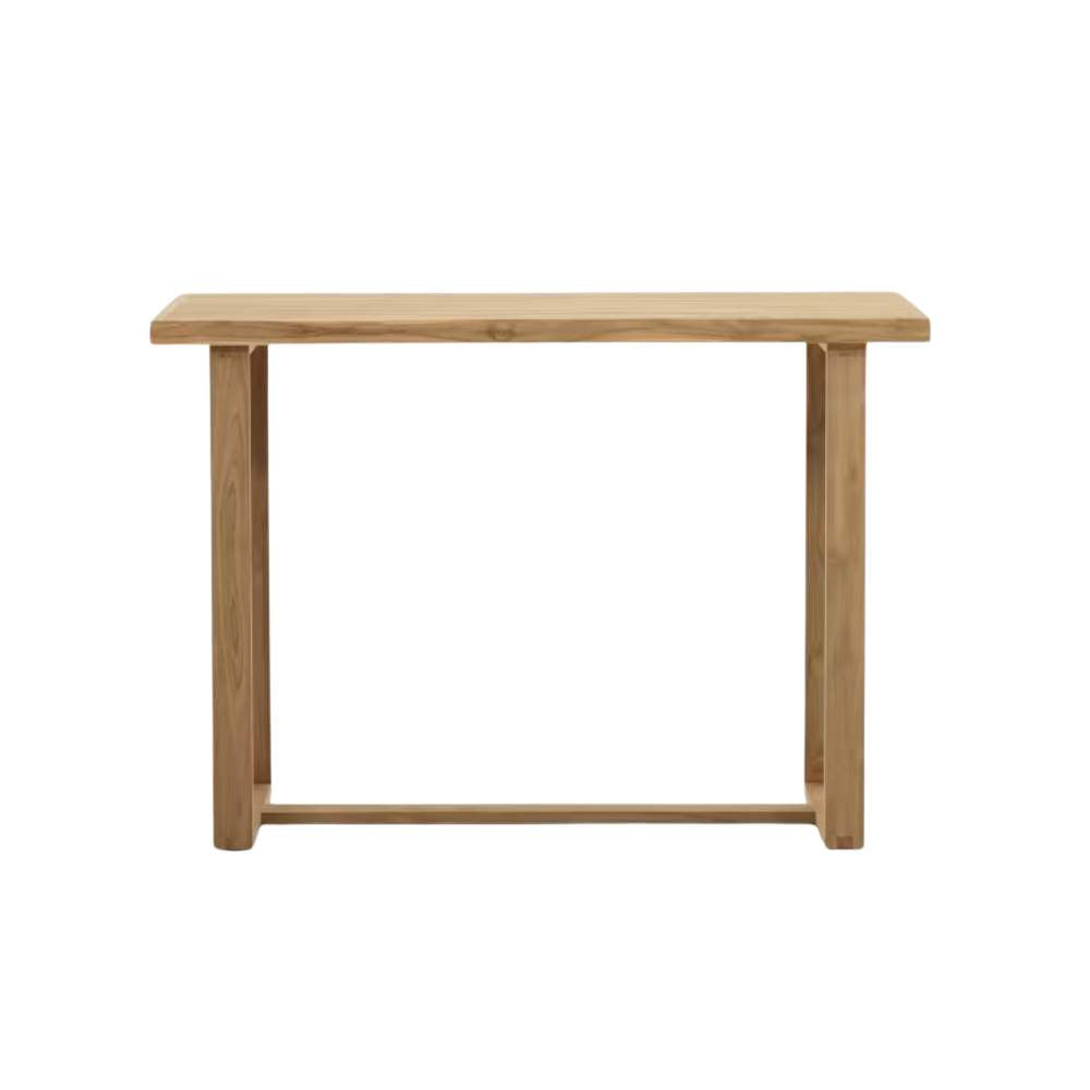 Kave Home Canadell 100% Outdoor Solid Recycled Teak Bar Table, 140 x 70 cm