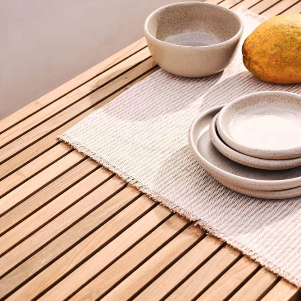 Kave Home Canadell 100% Outdoor Solid Recycled Teak Bar Table, 140 x 70 cm