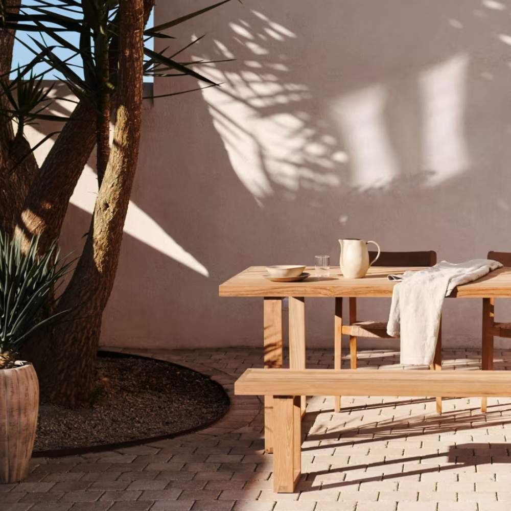 Kave Home Canadell 100% Outdoor Solid Recycled Teak Table, 180 x 90 cm