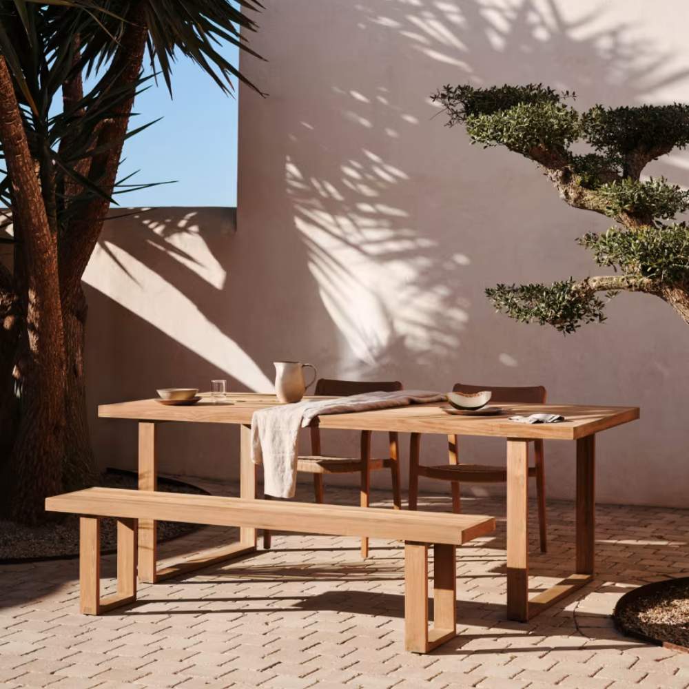 Kave Home Canadell 100% Outdoor Solid Recycled Teak Table, 180 x 90 cm