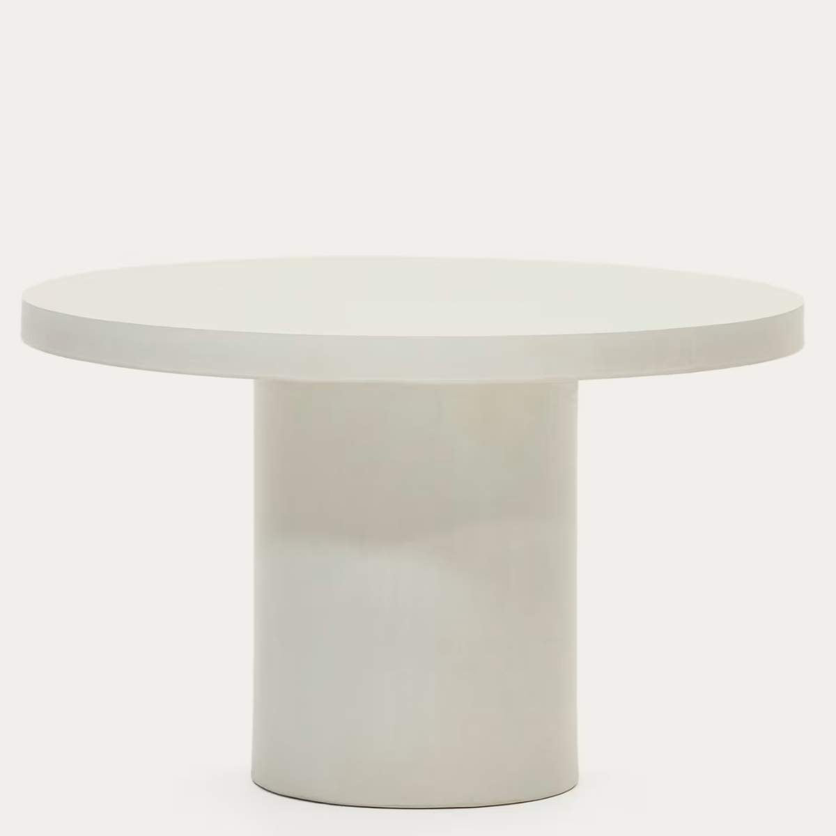 Kave Home Aiguablava Round Table In White Cement-Beaumonde
