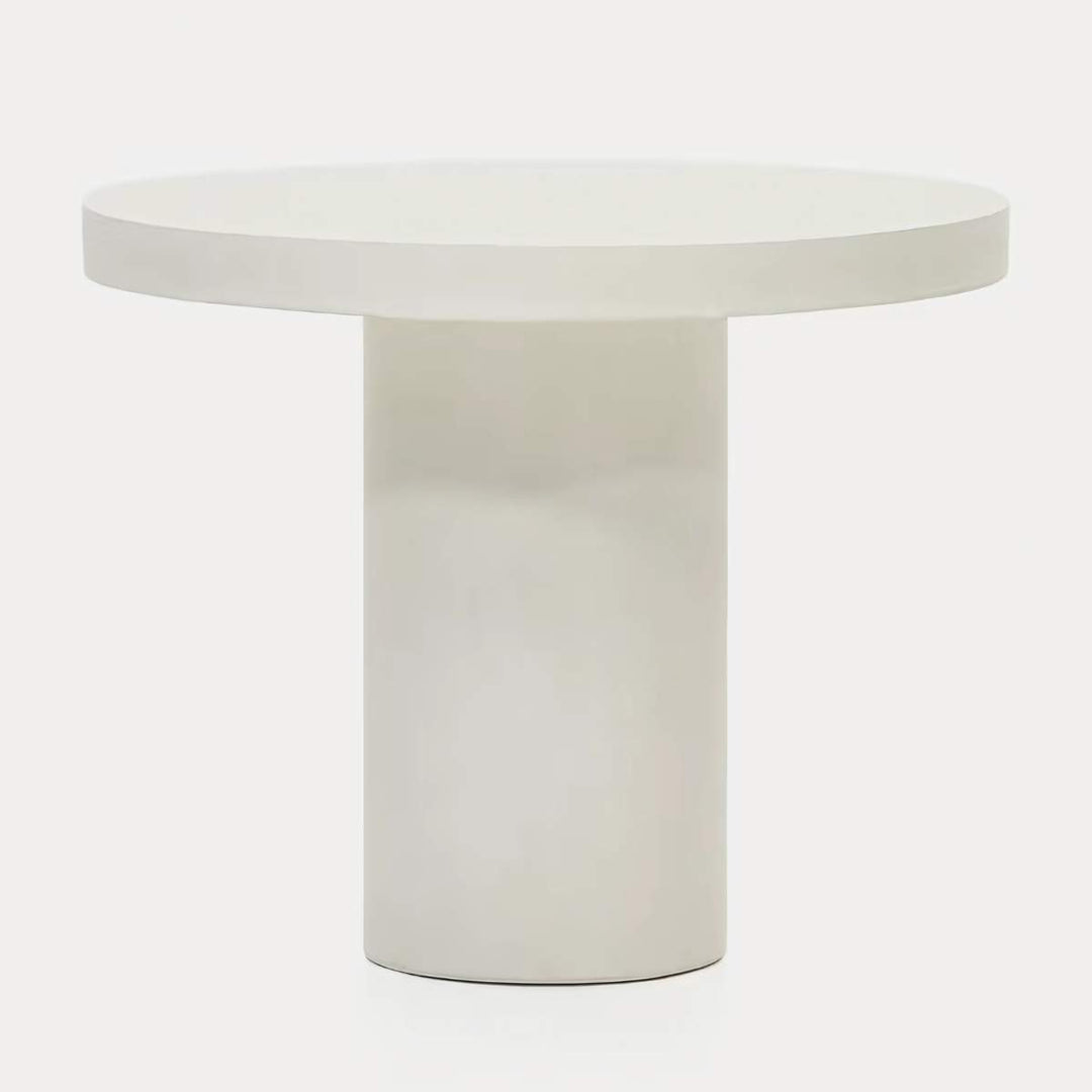 Kave Home Aiguablava Round Table In White Cement-Beaumonde