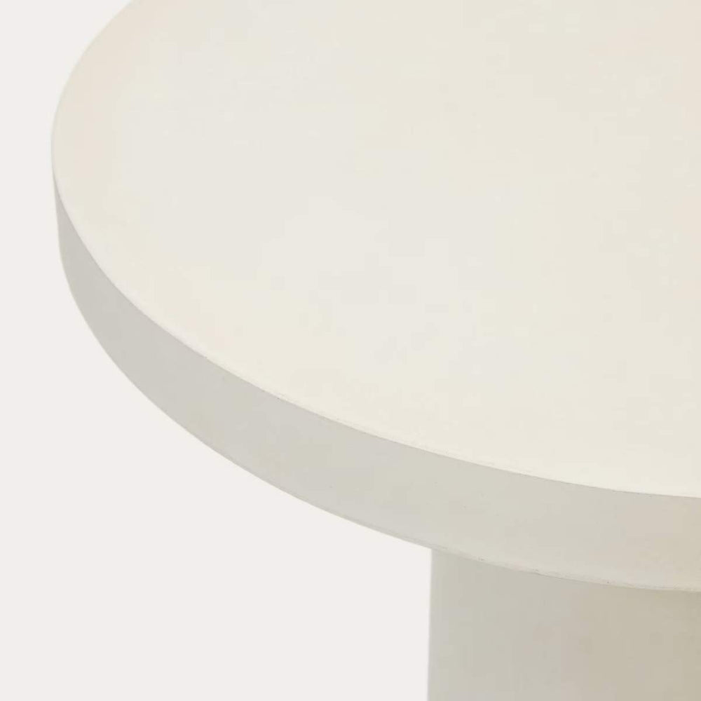 Kave Home Aiguablava Round Table In White Cement-Beaumonde