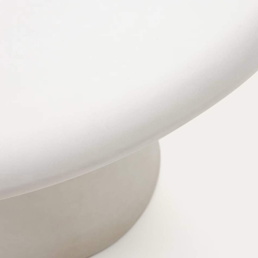 Kave Home Addaia Round Table Made Of White Cement-Beaumonde