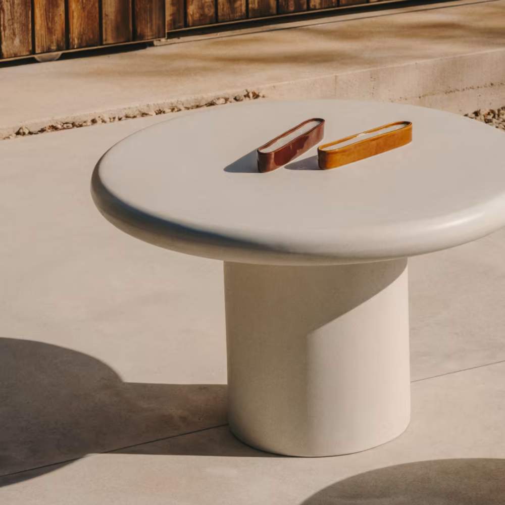 Kave Home Addaia Round Table in White Cement Ø90 cm
