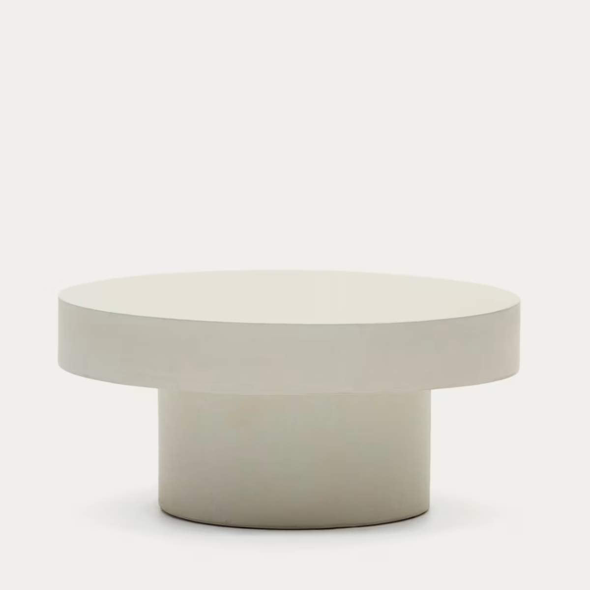 Kave Home Aiguablava Round Coffee Table In White Cement-Beaumonde