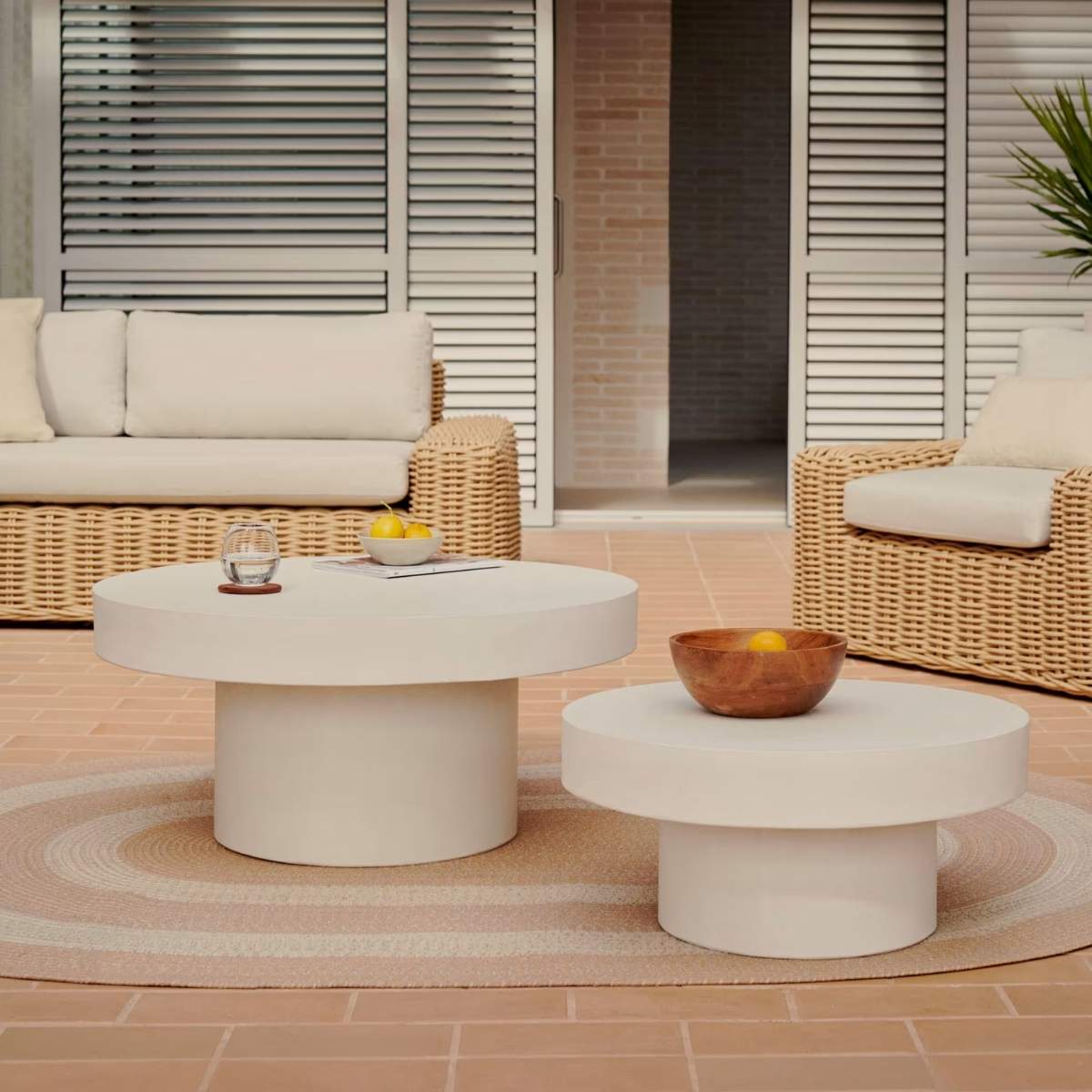 Kave Home Aiguablava Round Coffee Table In White Cement-Beaumonde