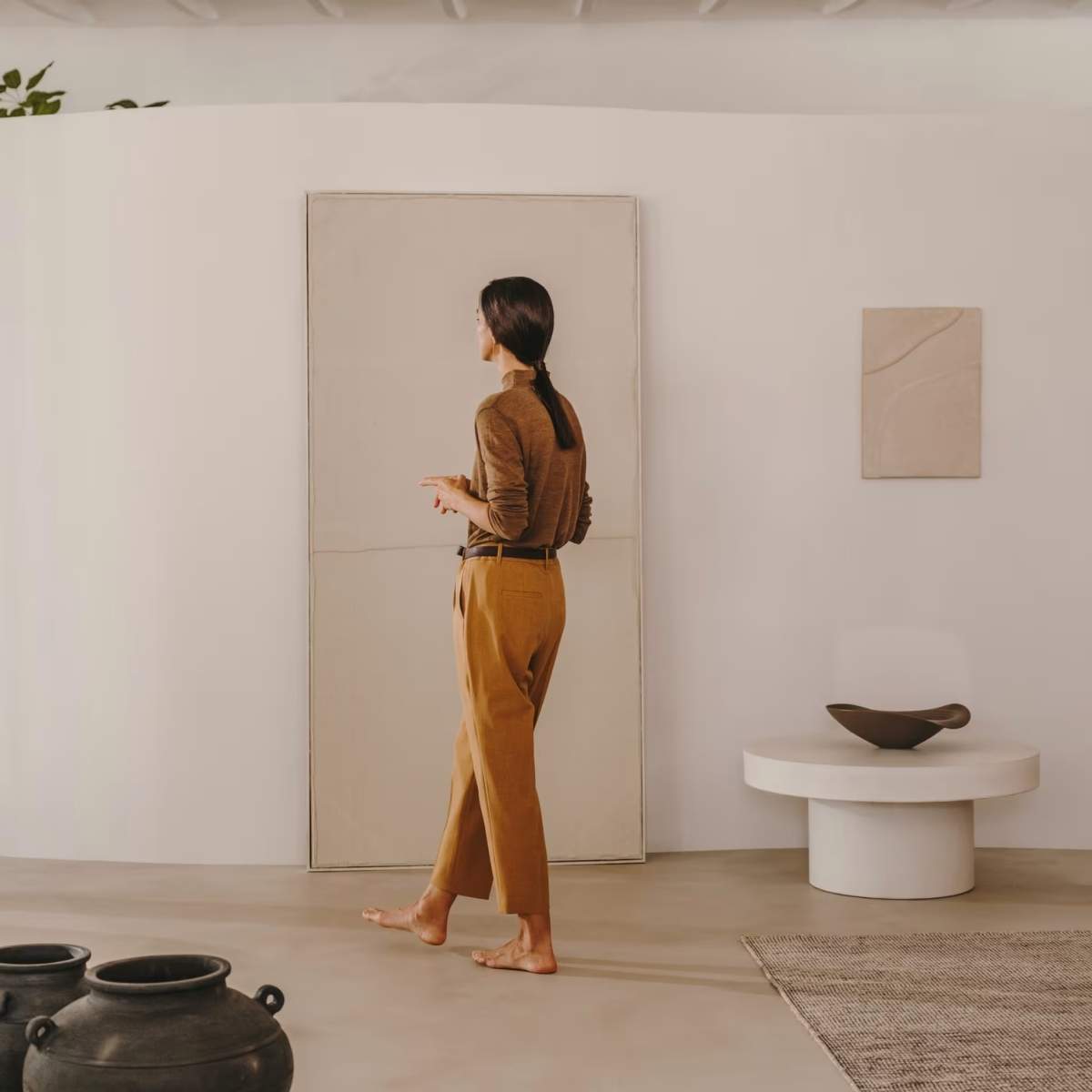 Kave Home Aiguablava Round Coffee Table In White Cement-Beaumonde