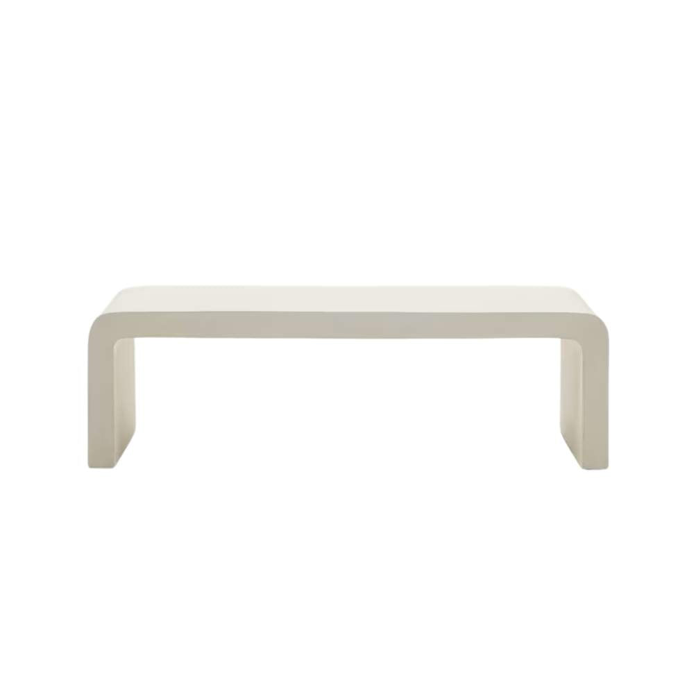 Kave Home Aiguablava Coffee Table in White Cement, 135 x 65 cm