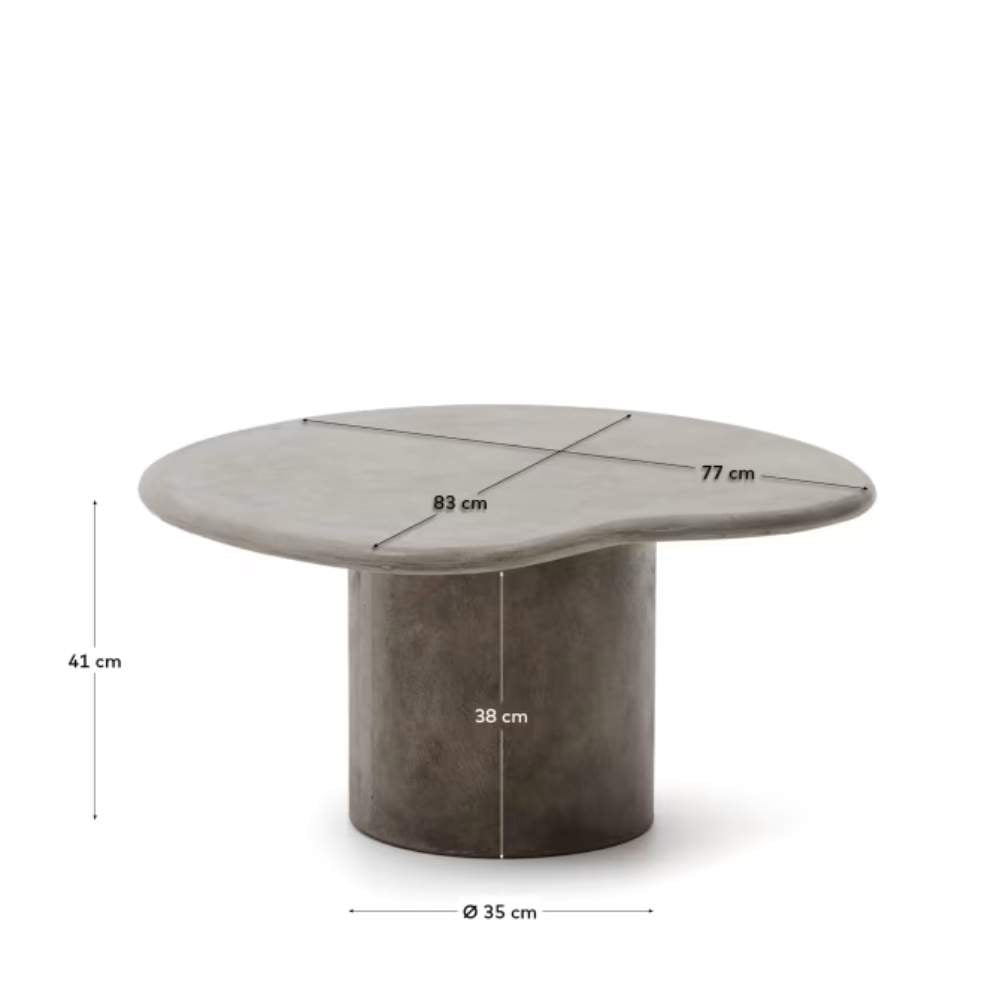 Kave Home Macarella Cement Coffee Table – 83 x 77 cm