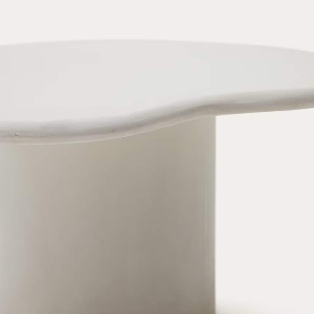 Kave Home Macarella White Cement Coffee Table, 83 x 77 cm
