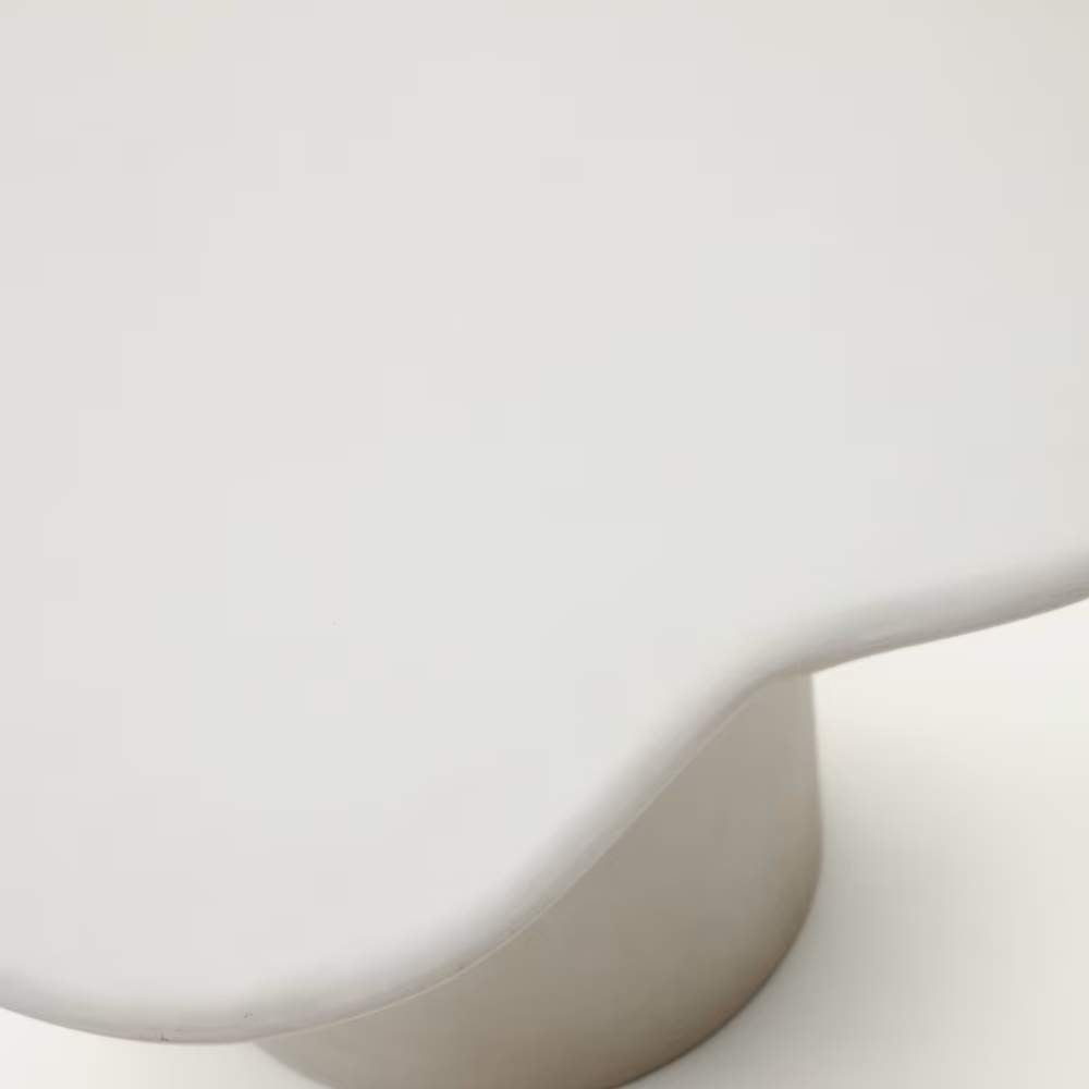 Kave Home Macarella White Cement Coffee Table, 83 x 77 cm