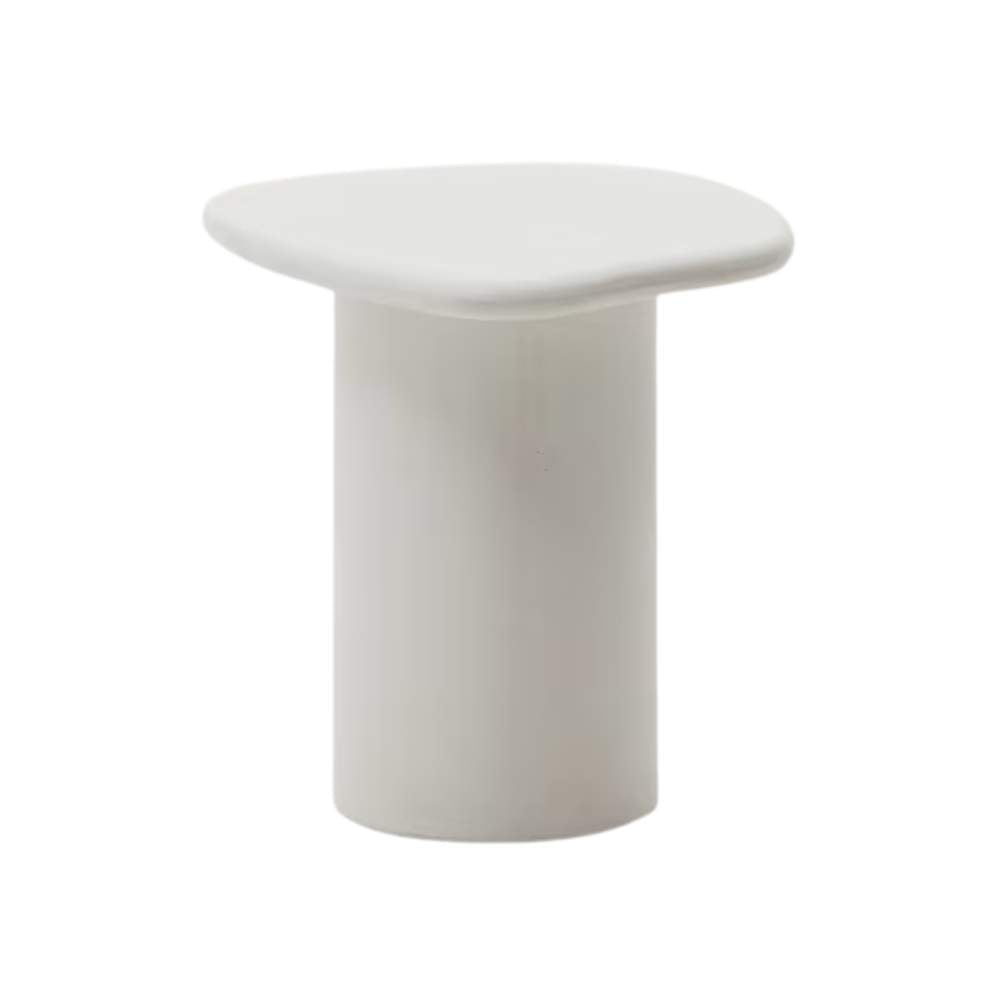 Kave Home Macarella White Cement Side Table, 48 x 47 cm