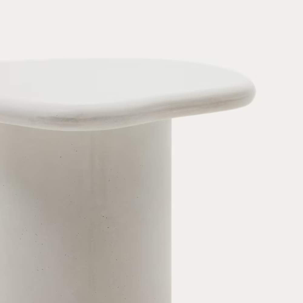 Kave Home Macarella White Cement Side Table, 48 x 47 cm