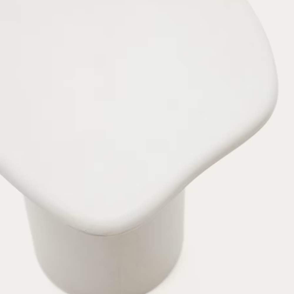 Kave Home Macarella White Cement Side Table, 48 x 47 cm