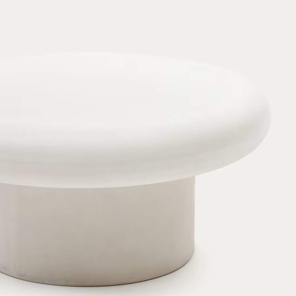 Kave Home Addaia Round White Cement Coffee Table Ø66 cm