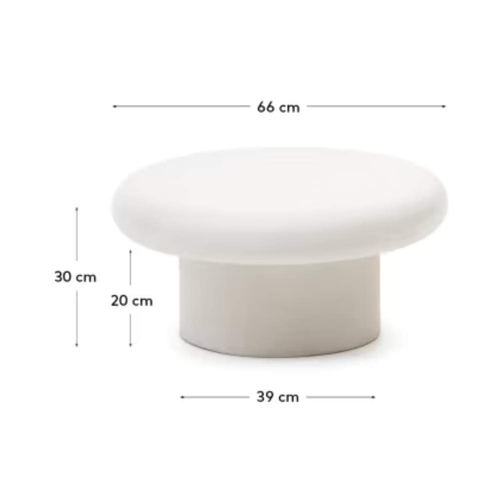 Kave Home Addaia Round White Cement Coffee Table Ø66 cm