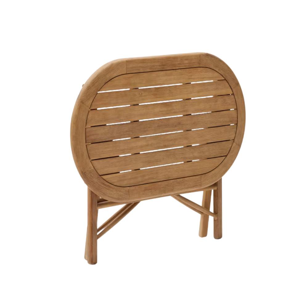 Kave Home Dandara Folding Table in Solid Acacia Wood, Natural Finish, Ø 120 x 60 cm, FSC 100%