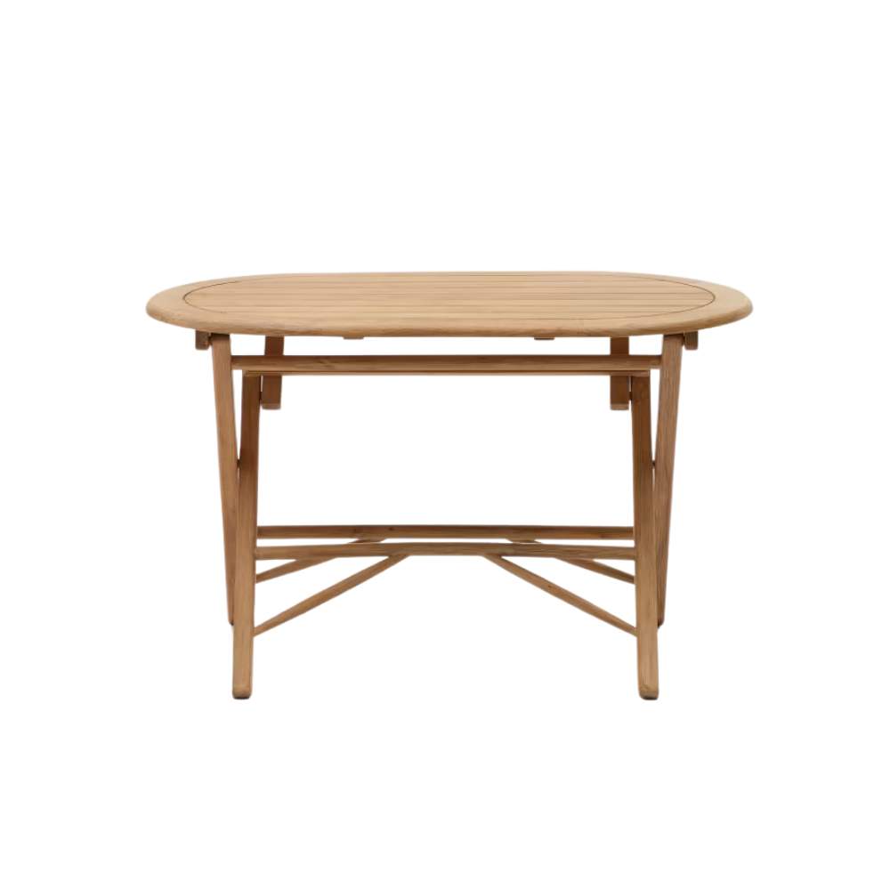 Kave Home Dandara Folding Table in Solid Acacia Wood, Natural Finish, Ø 120 x 60 cm, FSC 100%