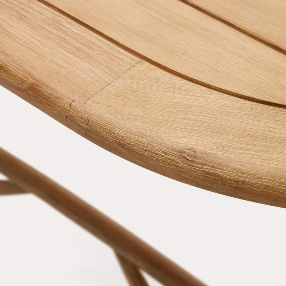 Kave Home Dandara Folding Table in Solid Acacia Wood, Natural Finish, Ø 120 x 60 cm, FSC 100%