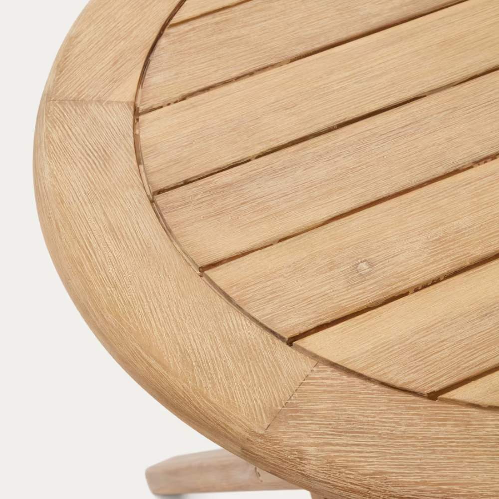 Kave Home Dandara Folding Table in Solid Acacia Wood, Natural Finish, Ø 120 x 60 cm, FSC 100%