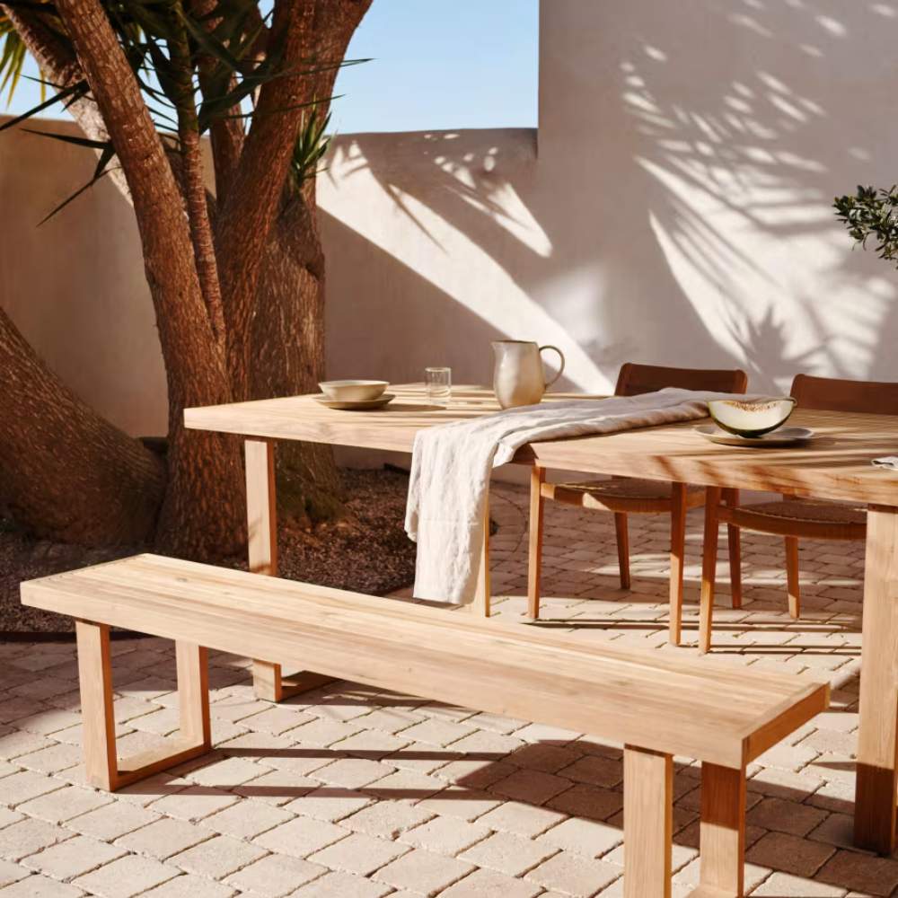 Kave Home Canadell 100% Outdoor Solid Recycled Teak Bench, 170 cm